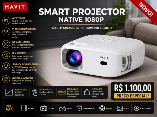 Projetor smart native 1080p