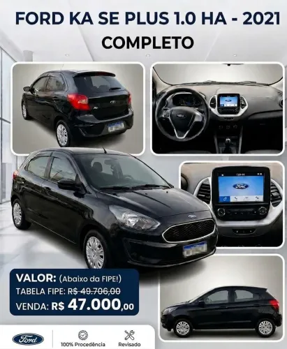 Ford KA 1.0 Se/se Plus Tivct Flex 5P 2021