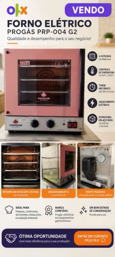 Forno Profissional Progás 4 Bandejas + Suporte