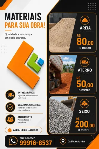Areia Aterro Seixo castanhal zap *