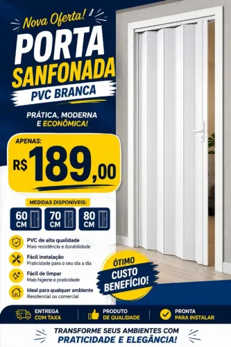 Porta Sanfonada PVC completa