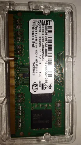 8GB de memória em 2 pentes de DDR3L de 1600Mhz e 4GB, para notebook.