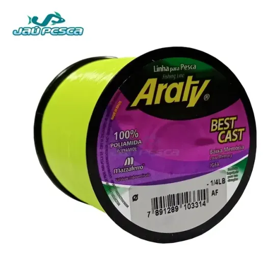 Linha Araty 0,30MM Monofilamento 926 metrosMacia 100gr verde lima