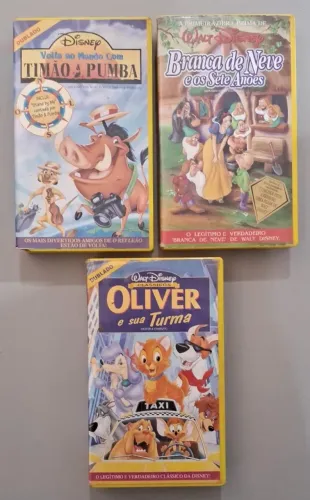 VHS Disney Volta ao Mundo com Timão e Pumba Branca de Neve Oliver e Sua Turma