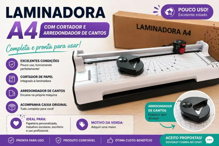 Plastificadora e laminadora A4