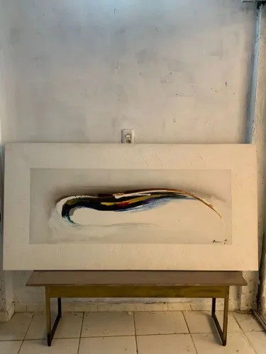 Quadro abstrato em tela de pintura 