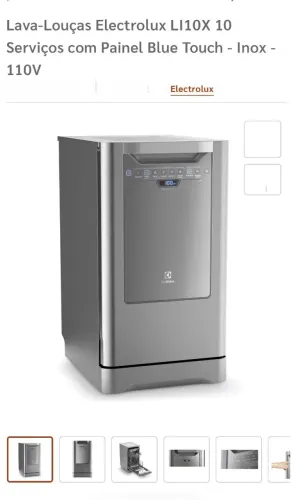 Lava louças Electrolux LI10X 10 em Inox - 10 serviços 110V