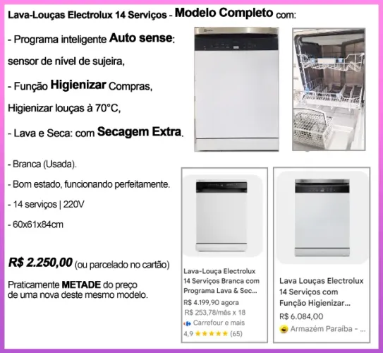 Lava-Louças Electrolux 14 Serviços