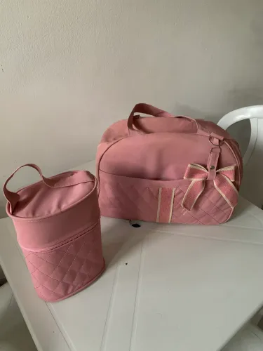 kit Bolsa Maternidade + Porta Mamadeira
