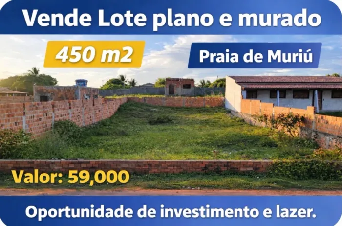 TERRENO EM MURIÚ PRAIA