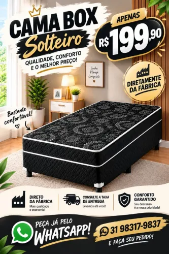 CAMA BOX DE SOLTEIRO