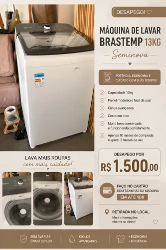 Máquina de lavar semi nova