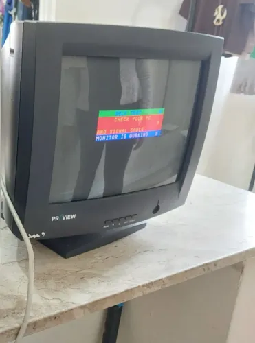 Monitor computador vintage tubo preto