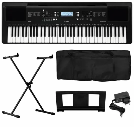 Kit Teclado Yamaha Ew-310 76 Teclas Sensitivas Suporte + Bag