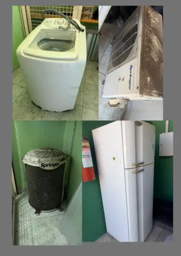 Vendo lote com 2 ar condicionados, geladeira e máquina de lavar (não entrego)