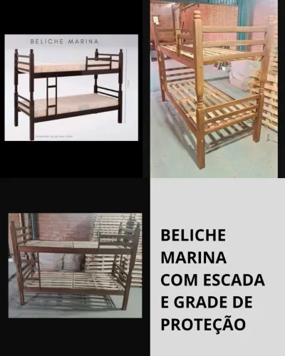 BELICHE Marina Torneado Madeira Maciça Eucalipto Temos Colchões Espuma a partir: 218,00