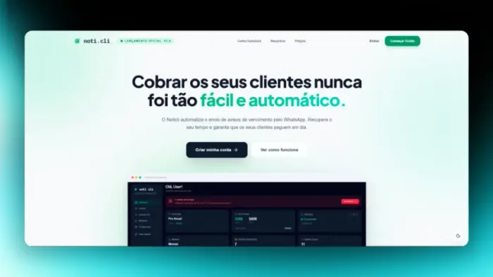 Automação de envios de mensagens Whatsapp - cobrança de clientes - noticli.com