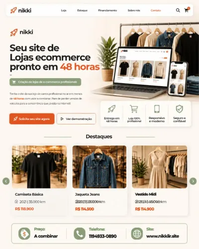 SITE de loja ideal para converter seu marketing no Facebook e Insta.