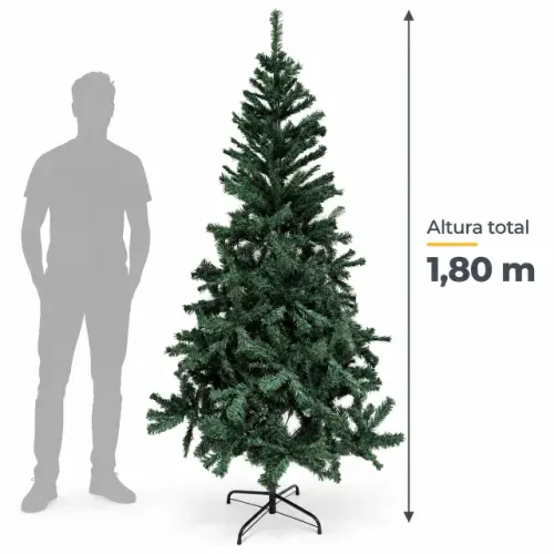 Árvore de Natal 1,80 m ? 800 galhos ? Base de metal