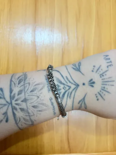 pulseira de prata bali envelhecida roliça (nova)