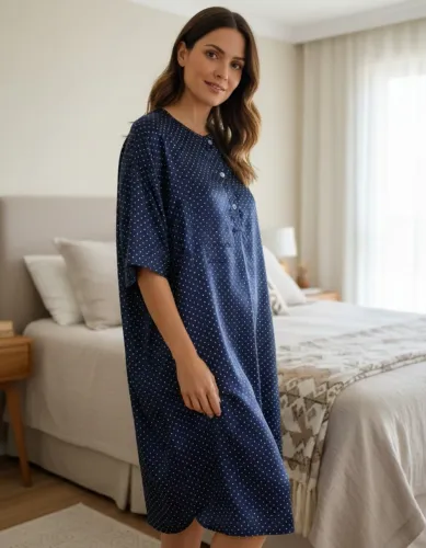Camisola Poá Vestido Seda Pura Vintage Plus Size Oversized