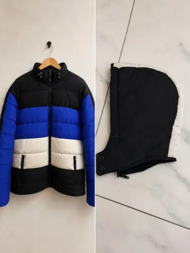 Jaqueta Puffer Masculina com Capuz Removível