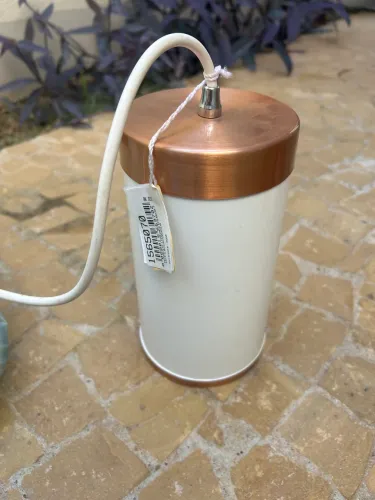 Pendente aluminio branco com bronze