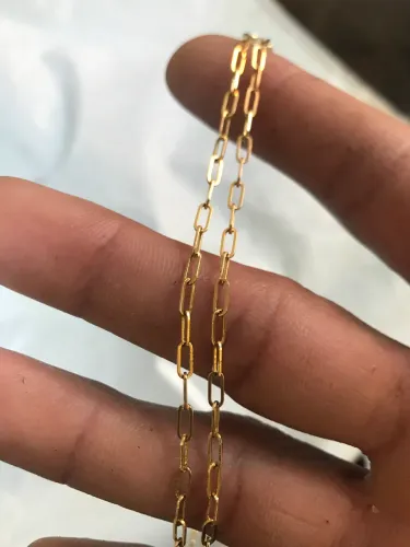 Corrente folhada a ouro 18 K / 50 CM