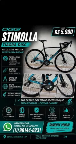 Bike Speed Oggi Stimolla Tiagra Hidraulico Tam M (52 a 54) (SEMINOVA) 20v
