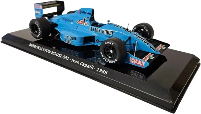 Miniatura F1 1/24 March Leyton House 881 1988 - Ivan Capelli - Nova / Lacrada