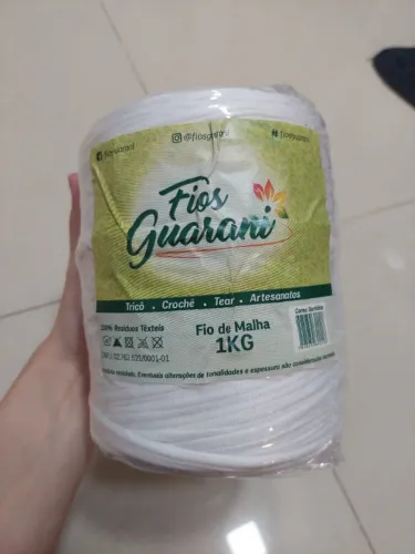 Fio De Malha Residual 1kg Upcycling Artesanato - Guarani Cor Branca