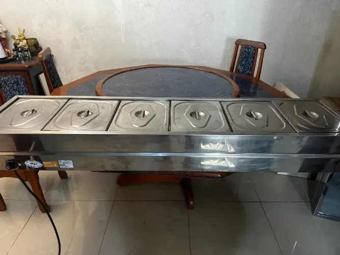 Rechaud De Mesa Térmico 6 Cubas Quentes 1/2gn Ibet 220v banho maria