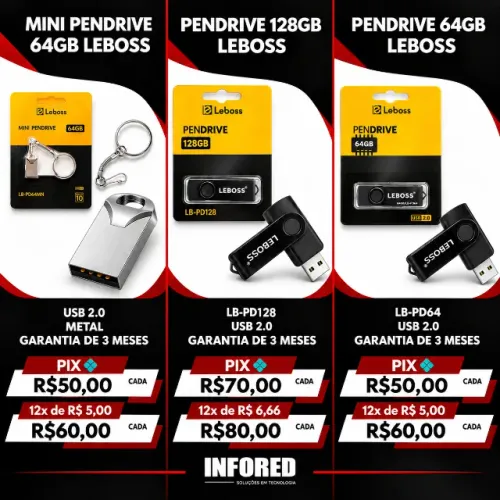 Pendrives Leboss USB 2.0 