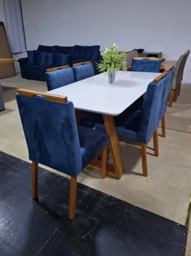 Mesa Diamant 1.80x90 com 6 cadeiras