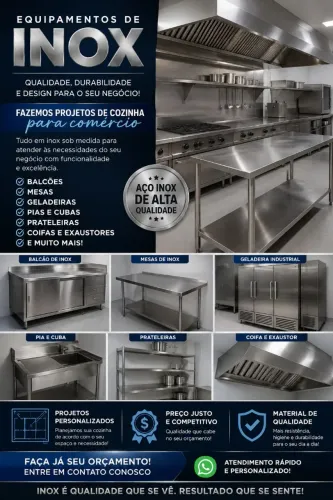 Equipamentos de inox para cozinha