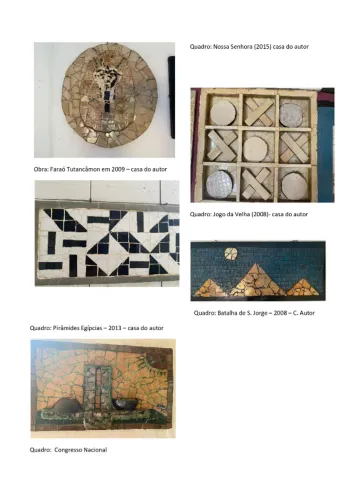 Mosaicos temáticos (confeccionados com refratários de cerâmicas esmaltadas)