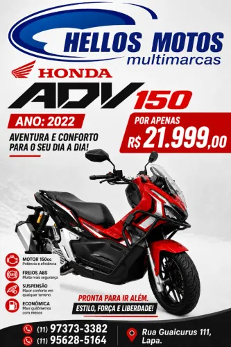 Honda adv 150 2022 aceito moto fin 48x aceito cartão 12x 1.8% am