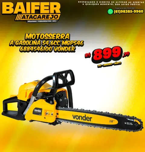 Motosserra a Gasolina 54,6cc MGP546  * Vonder