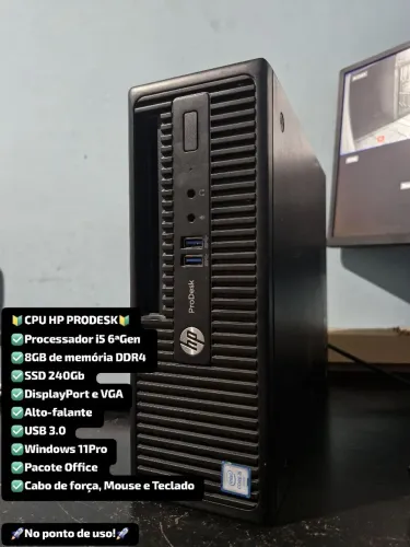 CPU HP PRODESK i5 6ª Gen - 8GB - SSD240GB - Win11 Pro + Office - Ótimo pra usar coml PDV
