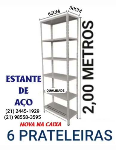 Estantes de Aço com 6 Prateleiras