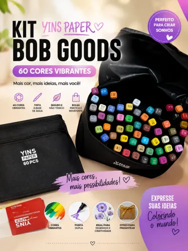 Canetas Bob Goods com 60 cores