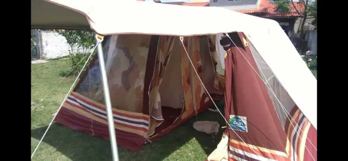 Barraca camping Capri Super Brisa antiga retro fica em pé cabem 5 pessoas