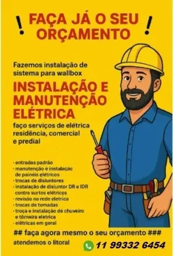 Eletricista, projetos e instalações e INSPEÇÕES SPDA.