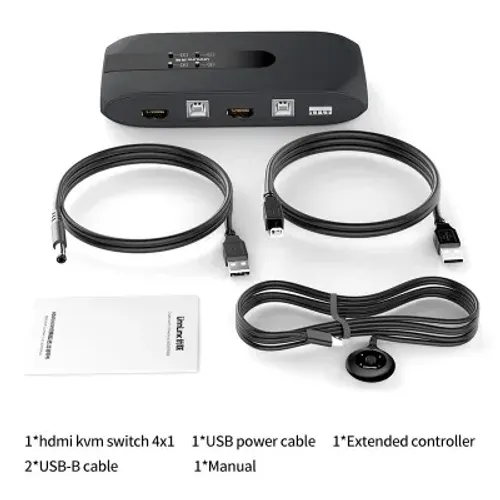 Switch KVM HDMI de 4 portas