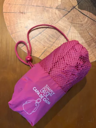 Capa de chuva rosa 
