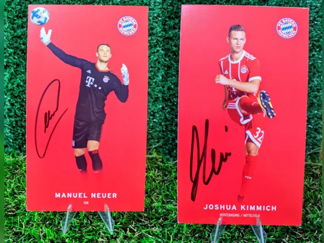 Cartões Autógrafados do Manuel Neuer e Joshua Kimmich Obtidos diretamente do Bayern