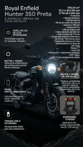 Royal Enfield Hunter 350 (2025) - Cor Dapper Grey