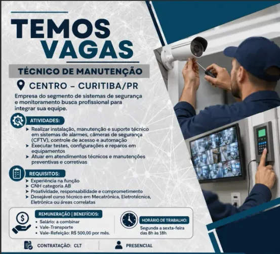 Técnico de manutenção de segurança eletrônica