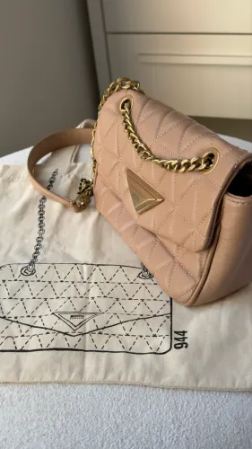 Bolsa Schutz 944 Matelassê Média Original em Couro Nude + Dust Bag