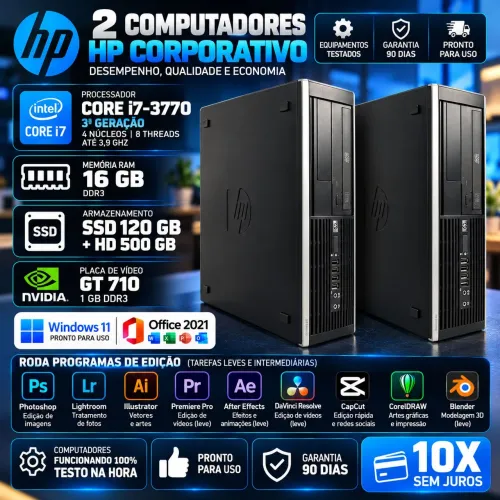 computador slim HP i7 3770 + ram 16gb 10x sem juros